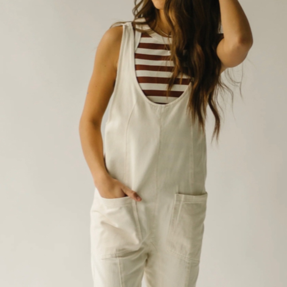 White Denim Overall